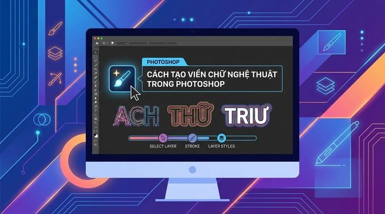 Cách tạo viền chữ nghệ thuật trong Photoshop