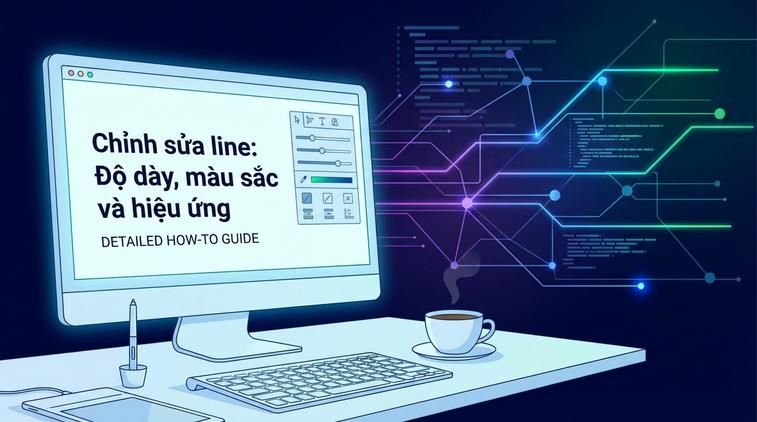 Chỉnh sửa line: Độ dày, màu sắc và hiệu ứng