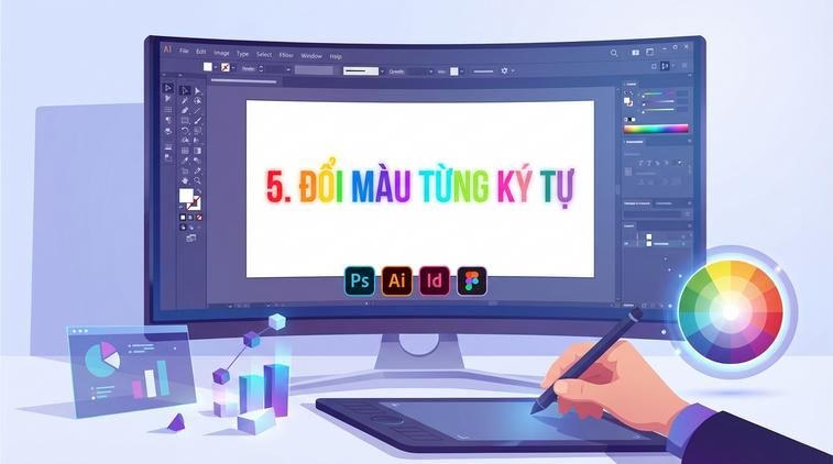 5. Đổi màu từng ký tự riêng lẻ trong một dòng chữ