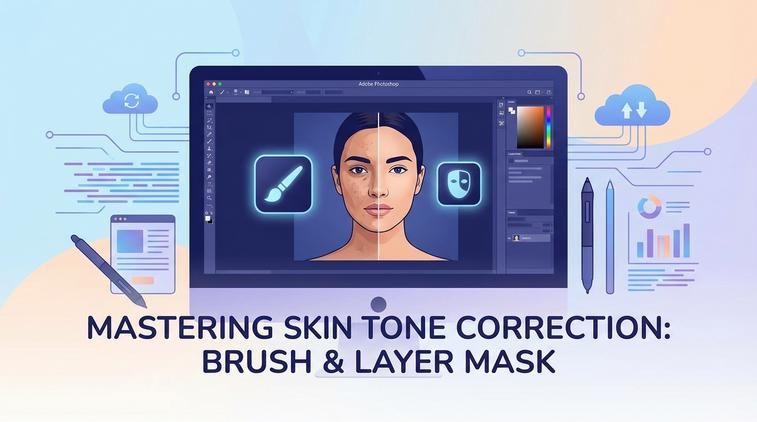 Làm đều màu da với Brush và Layer Mask