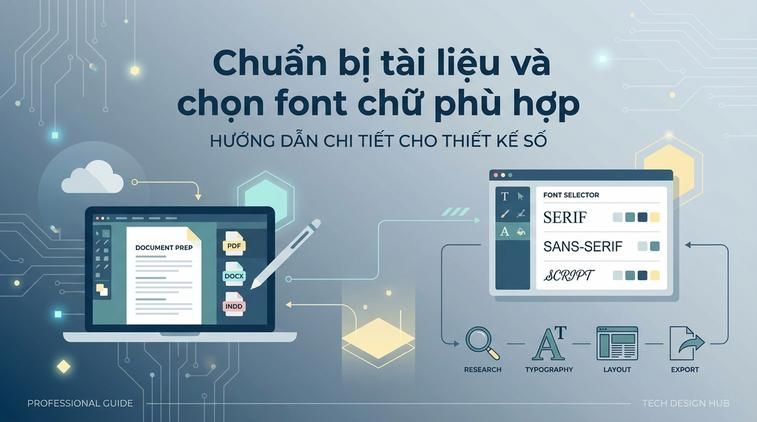 Chuẩn bị tài liệu và chọn font chữ phù hợp