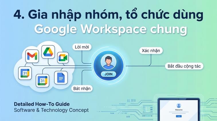 4. Gia nhập nhóm, tổ chức dùng Google Workspace chung