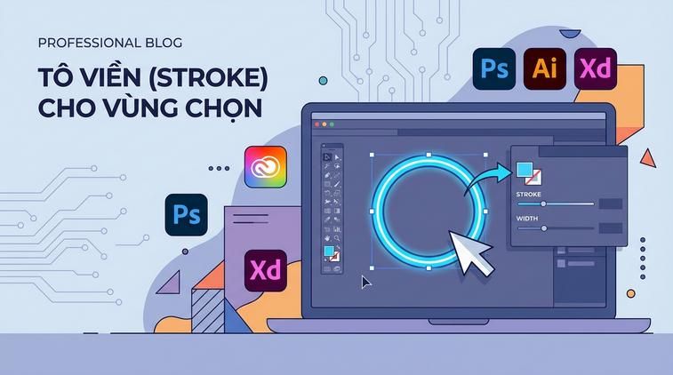 Tô viền (Stroke) cho vùng chọn để tạo điểm nhấn