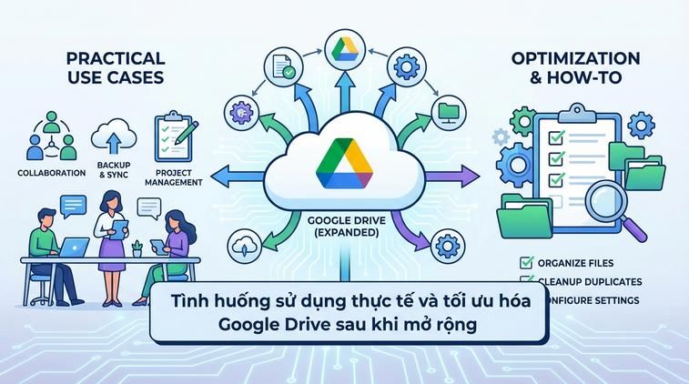 Tình huống sử dụng thực tế và tối ưu hóa Google Drive sau khi mở rộng