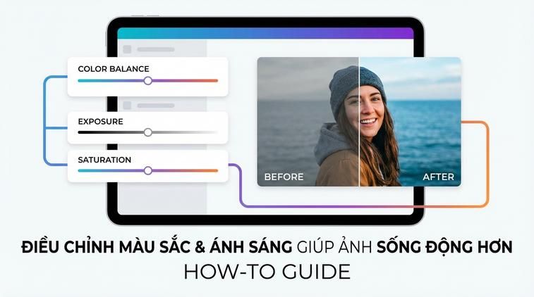 Điều chỉnh màu sắc & ánh sáng giúp ảnh sống động hơn