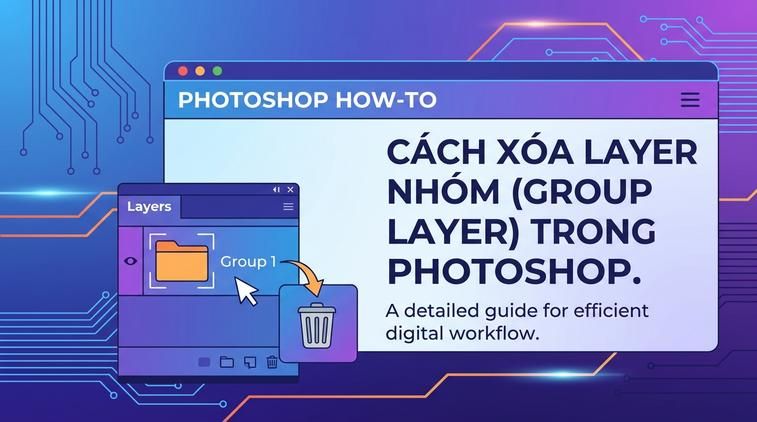 Cách xóa layer nhóm (Group Layer) trong Photoshop