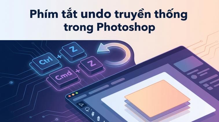 Phím tắt undo truyền thống trong Photoshop