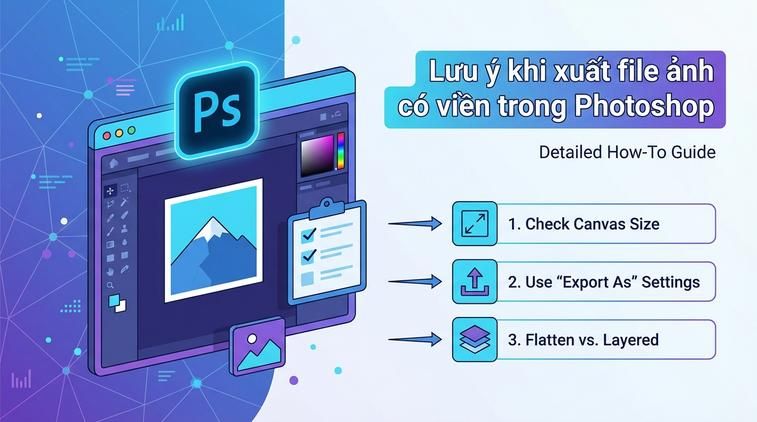 Lưu ý khi xuất file ảnh có viền trong Photoshop