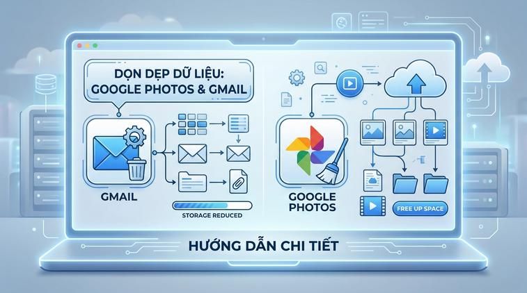 Dọn dẹp dữ liệu từ Google Photos và Gmail