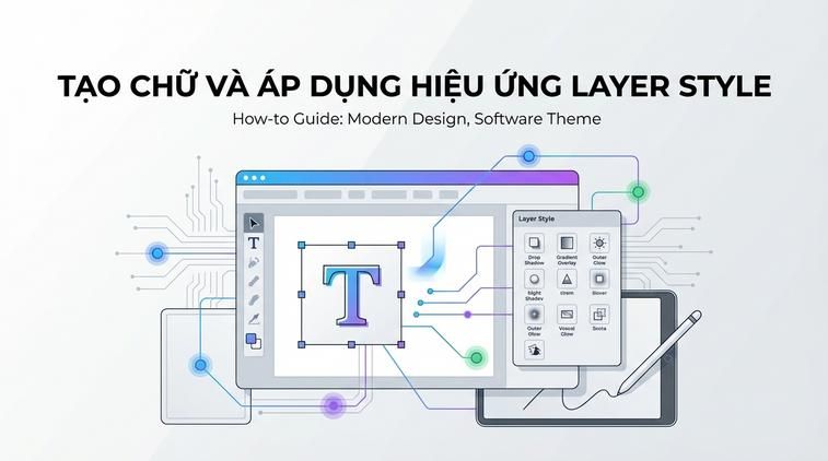 Tạo chữ và áp dụng hiệu ứng Layer Style