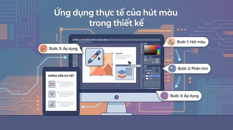 Ứng dụng thực tế của hút màu trong thiết kế