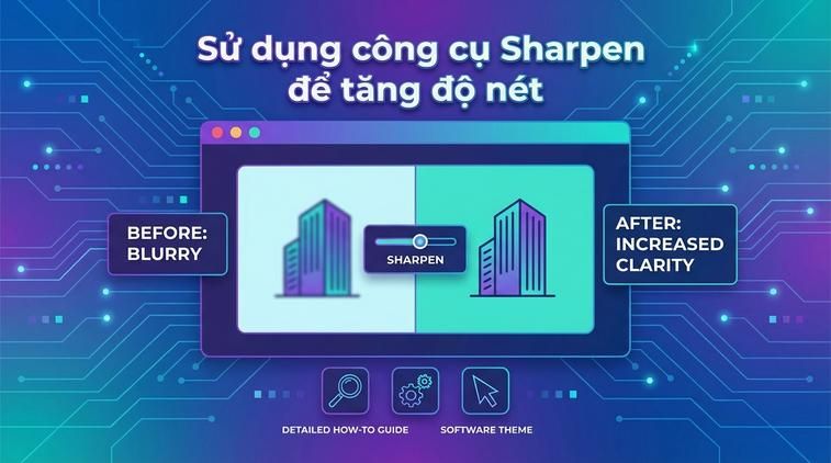 Sử dụng công cụ Sharpen để tăng độ nét