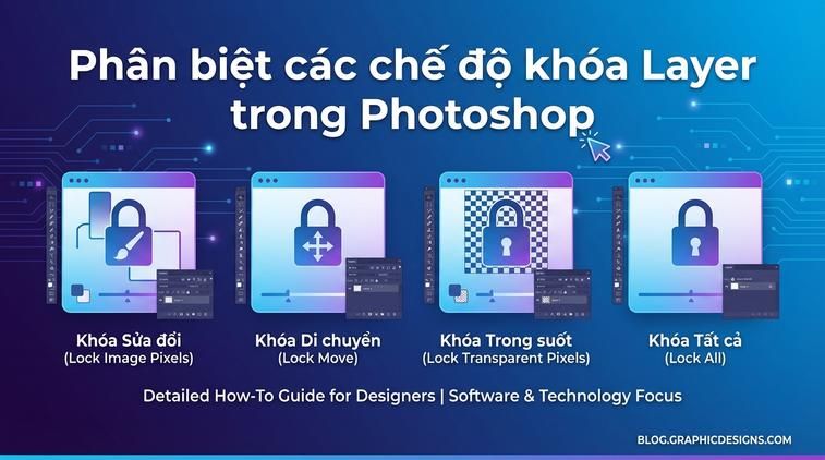 Phân biệt các chế độ khóa layer trong Photoshop