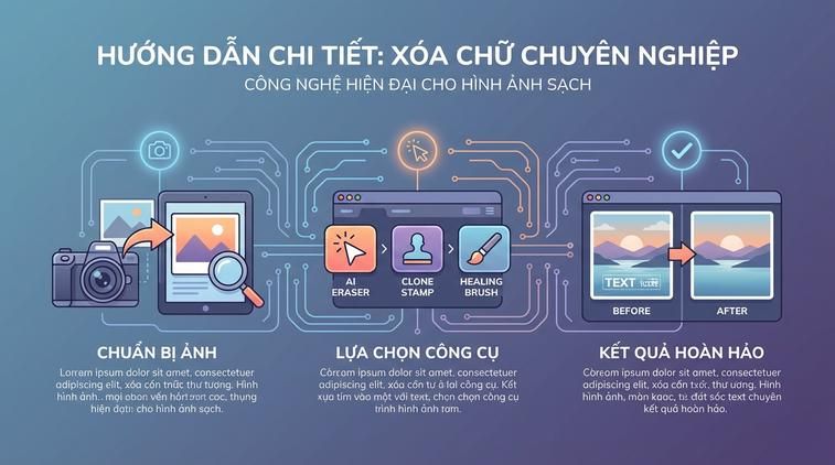 Chuẩn bị ảnh và lựa chọn công cụ xóa chữ phù hợp