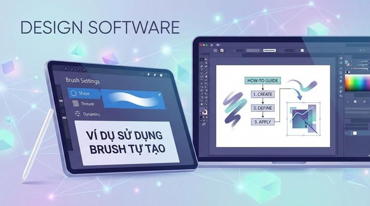 Ví dụ sử dụng brush tự tạo trong thiết kế