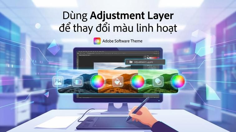 Dùng Adjustment Layer để thay đổi màu linh hoạt