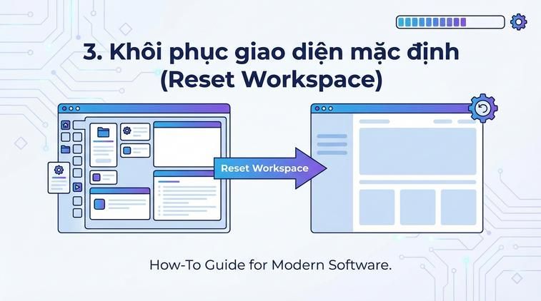3. Khôi phục giao diện mặc định (Reset Workspace)