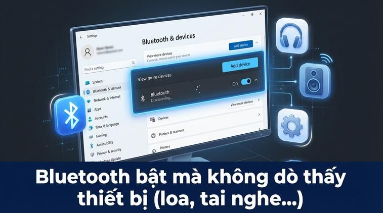 Bluetooth bật mà không dò thấy thiết bị (loa, tai nghe...)