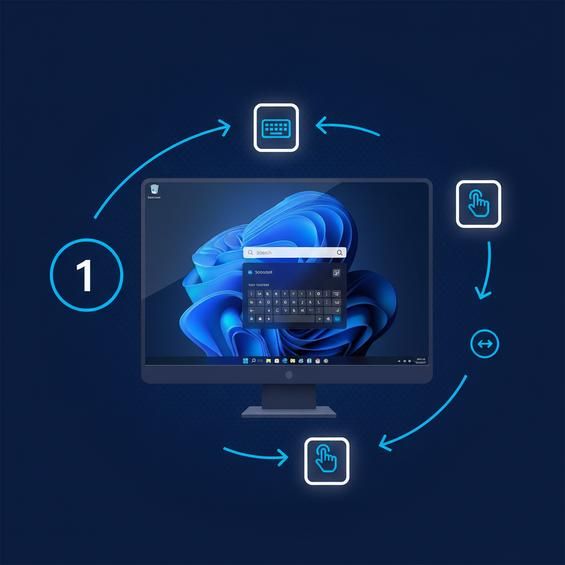 Mở bàn phím ảo Win 11 qua thanh tìm kiếm