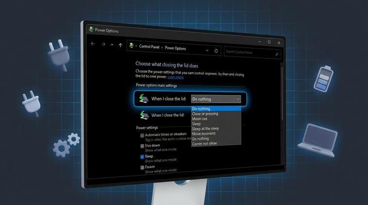 Tại sao cần gập laptop mà máy vẫn chạy Win 10?