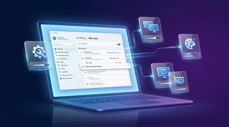 Chỉnh qua Display Settings