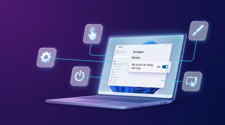 Bật lại khi cần dùng cảm ứng