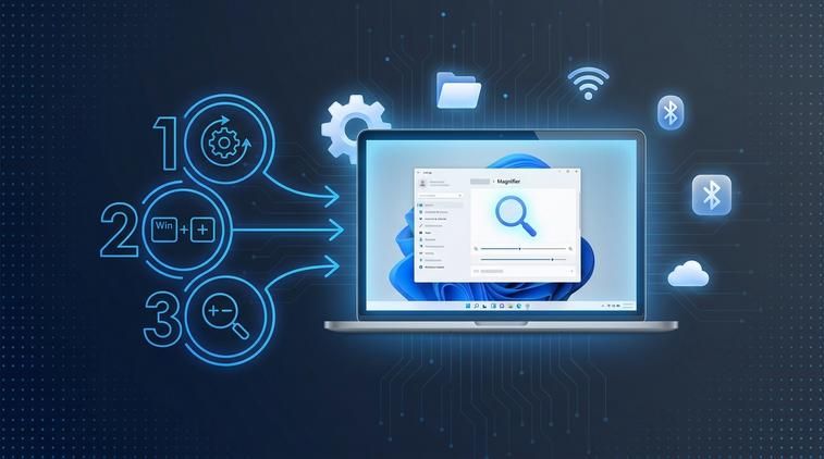 Phóng to thu nhỏ màn hình bằng Magnifier Win 10