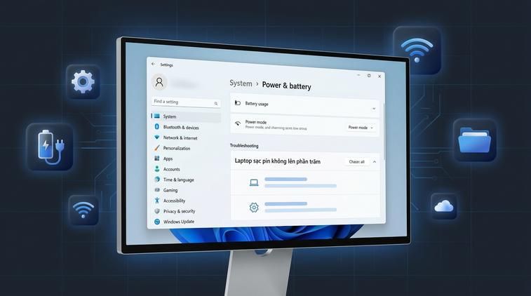 Laptop sạc pin không lên phần trăm Win 10 - 2 trường hợp khác nhau