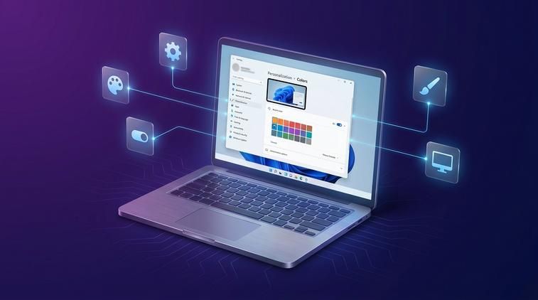 Bật Accent color và chọn màu hợp mắt