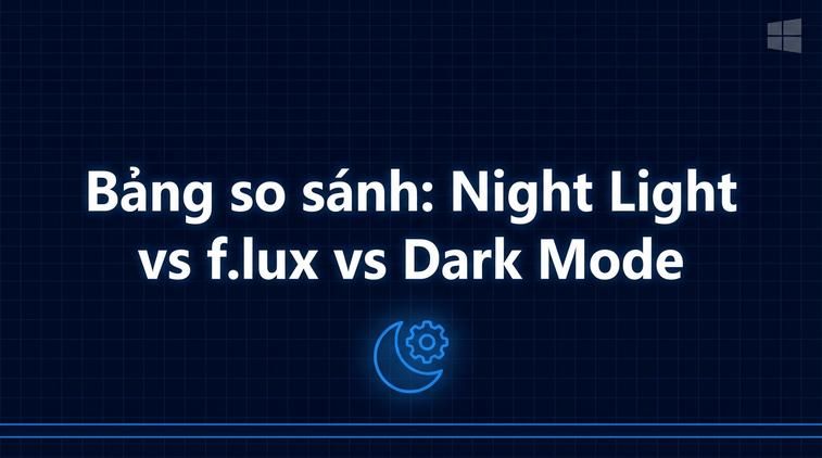 Bảng so sánh: Night Light vs f.lux vs Dark Mode