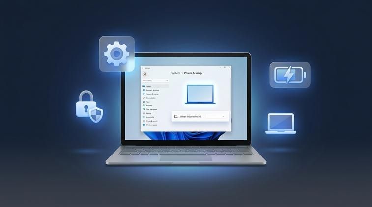 Thay đổi hành động khi gập nắp