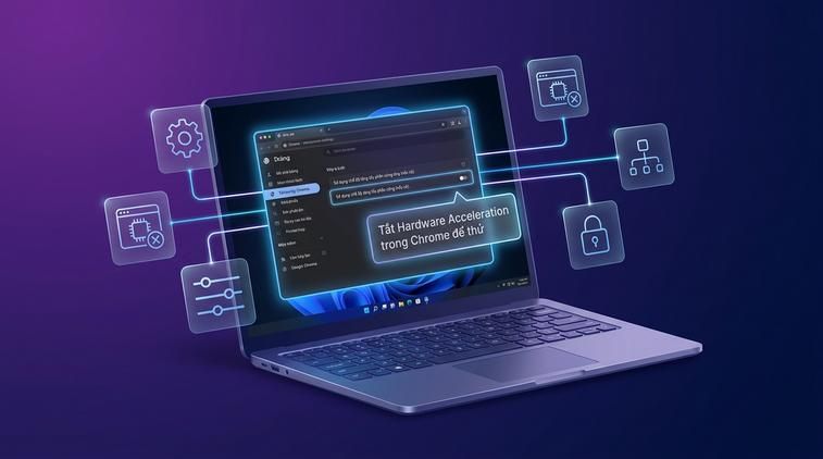 Tắt Hardware Acceleration trong Chrome để thử