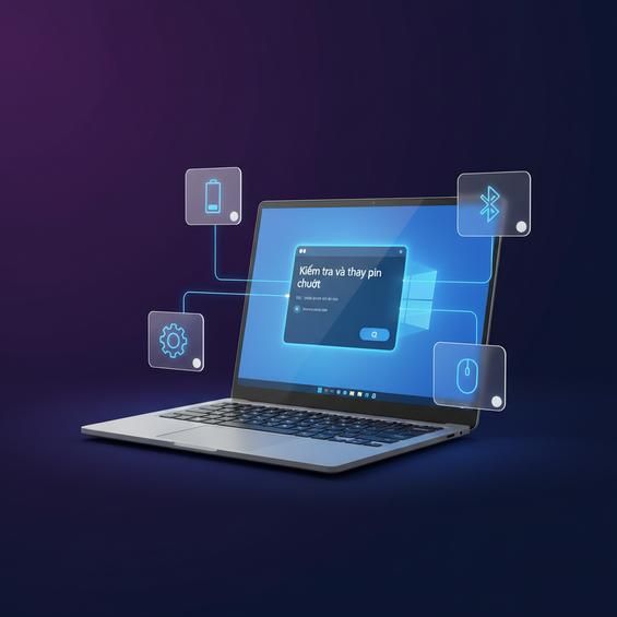 Kiểm tra và thay pin chuột