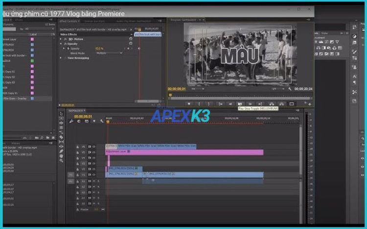 Chỉnh kích thước video trong premiere