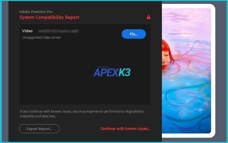 lỗi thường gặp trong Adobe Premiere Pro